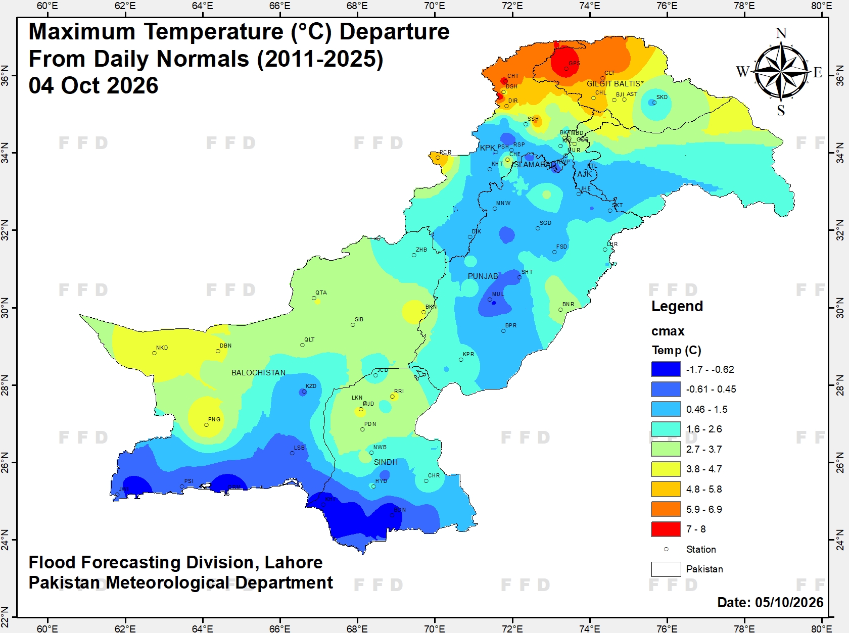Maximum Temp Change — FFD